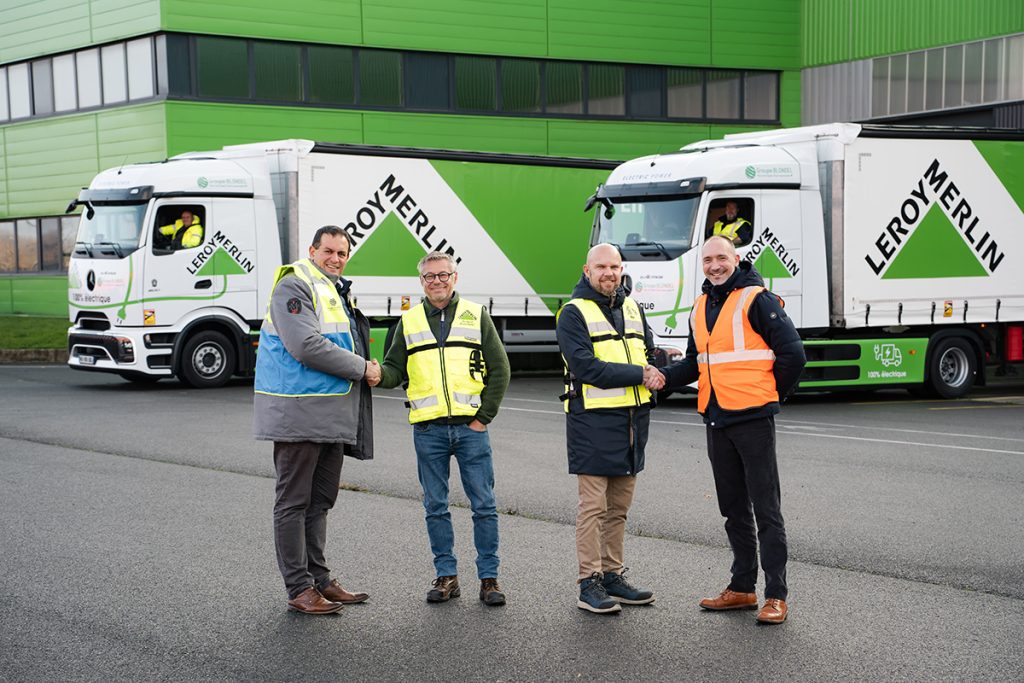Réception des camion électriques pour le transport aval de Leroy Merlin